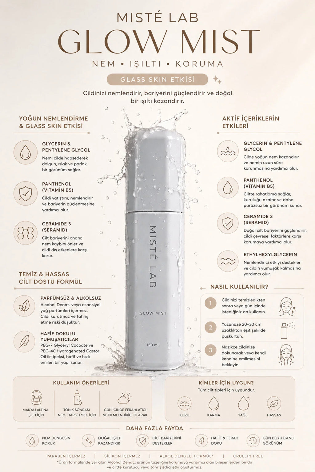 Glow Mist – Cam Cilt Etkili Işıltı Spreyi