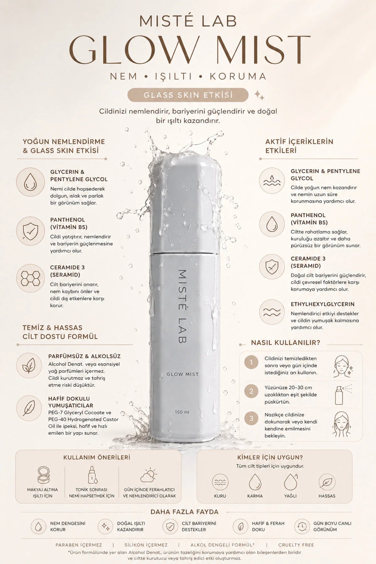 Glow Mist – Cam Cilt Etkili Işıltı Spreyi