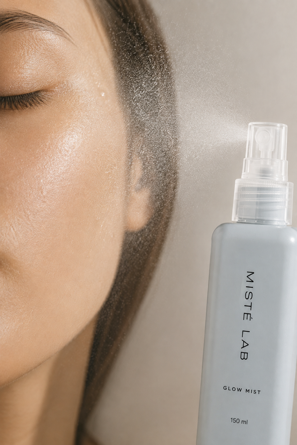 Misté Lab Glow Mist – Cam Cilt Etkili Işıltı Spreyi – yakın çekim detay görseli