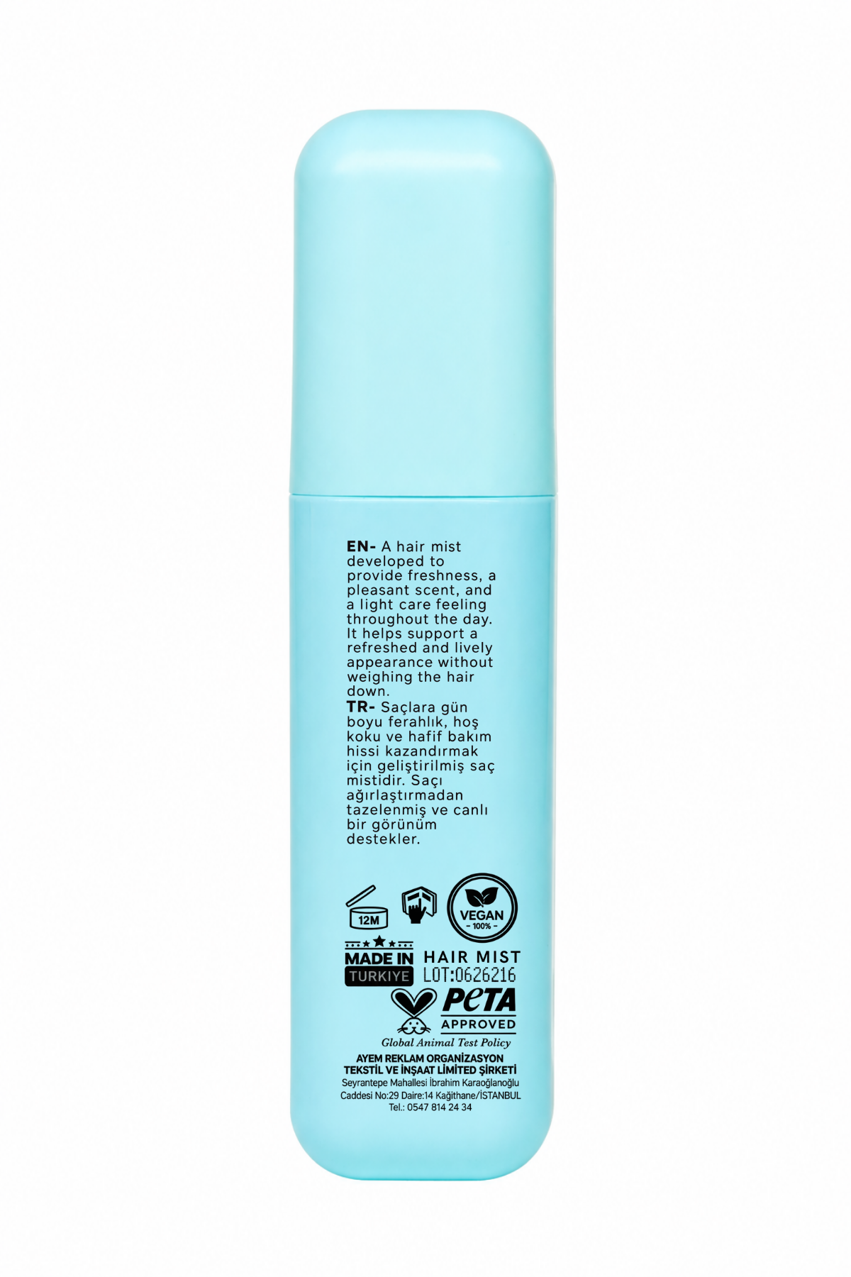 Hair Mist – Elektriklenme Önleyici, Parlatıcı, Besleyici Saç Spreyi