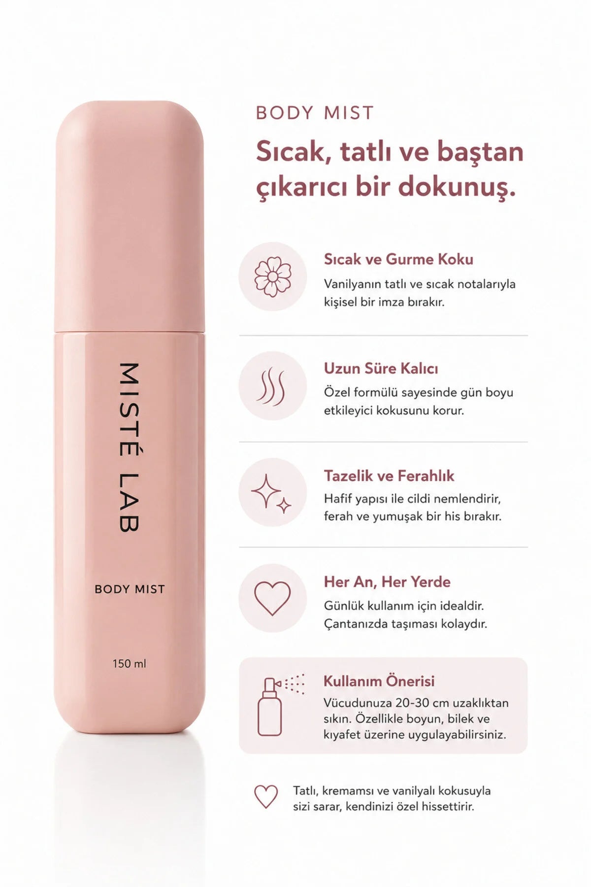 Body Mist – Vanilyalı Vücut Spreyi
